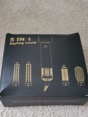 5 in 1 Styling Comb - Black and Gold